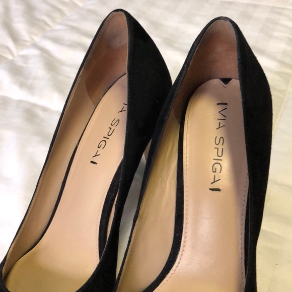 Via Spiga Suede Platform Peep Toe Pump - Picture 2 of 6
